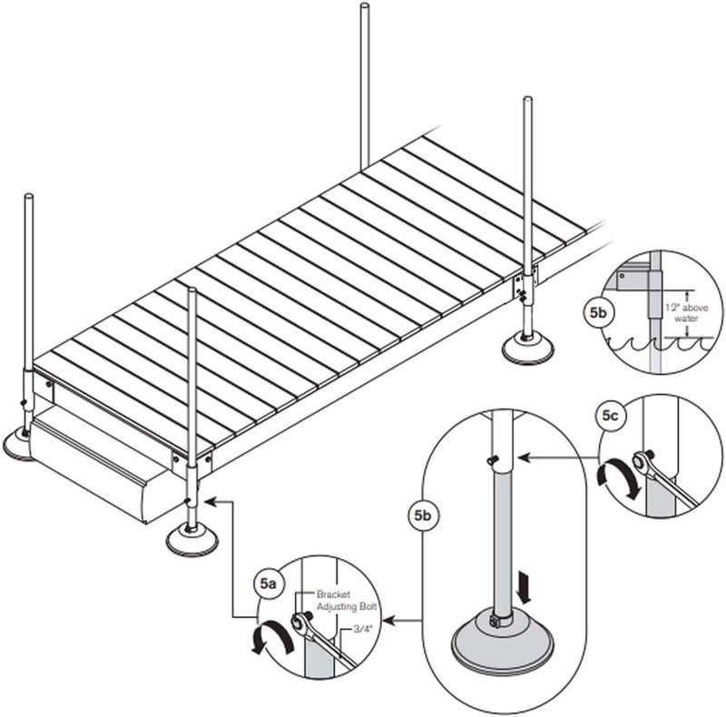 TPSHKE Dock Hardware Galvanized Dock Pipe Leg Holder/Sleeve,Heavy Duty Side Leg Pipe Holder - Image 3